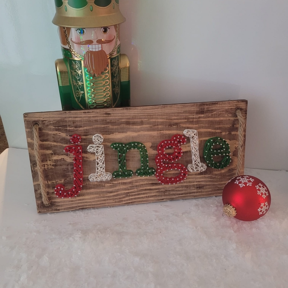 HANDMADE One Of A Kind Christmas Jingle String Art